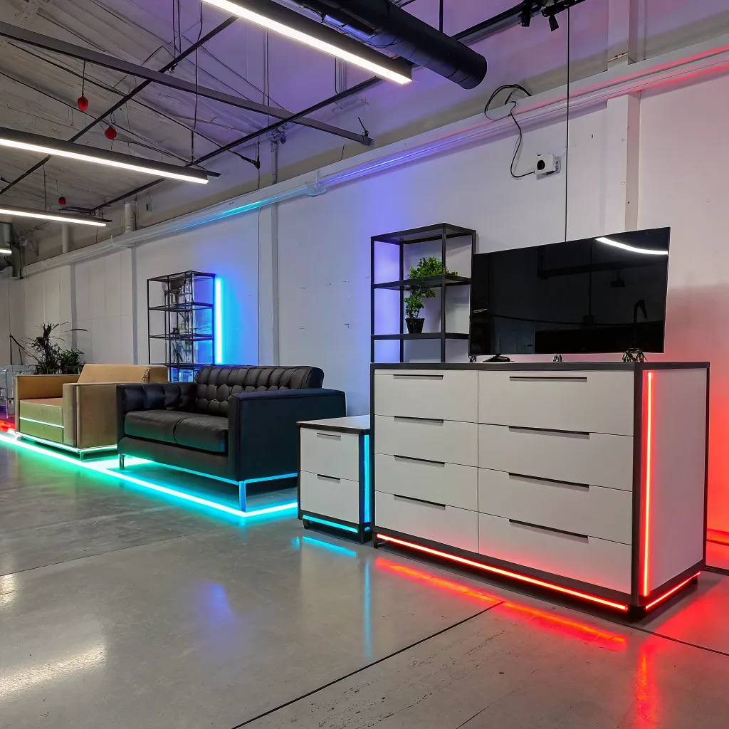 Modular furniture studio neon